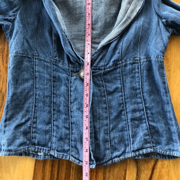 BOSCA Paris -XS-SM- Hooded Linen Jean Shirt/Jacket - Picture 8 of 8